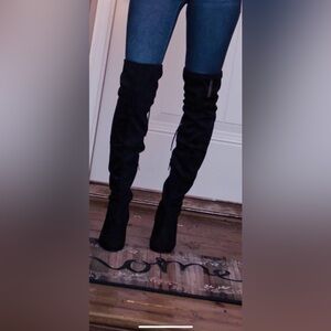 Black knee high boots